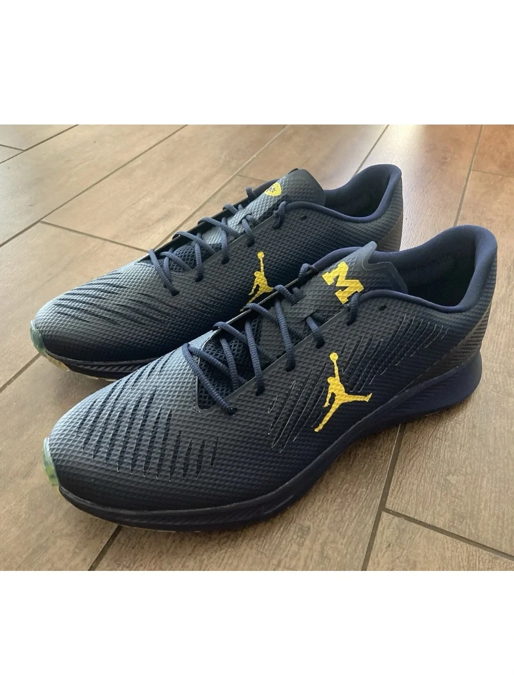 Nike Air Jordan Vapor Edge Turf Cleats 'Michigan Wolverines' CV1670 400 Sz 16